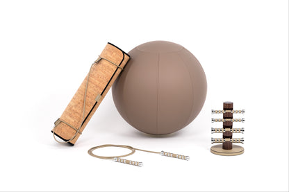 Pinetti Fitball | Leather-Covered Gym Ball: Removable calf leather cover for elegant home fitness and wellness décor | Wellness / Fitness Accessories | 2Jour Concierge, your luxury lifestyle shop | luxury interiors, refined living, elegant gym equipment, boutique hotels, spa décor, yacht décor, office décor, hospitality décor