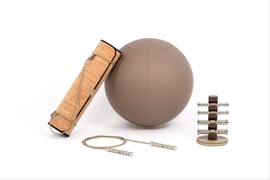 Pinetti Fitball | Leather-Covered Gym Ball: Removable calf leather cover for elegant home fitness and wellness décor | Wellness / Fitness Accessories | 2Jour Concierge, your luxury lifestyle shop | luxury interiors, refined living, elegant gym equipment, boutique hotels, spa décor, yacht décor, office décor, hospitality décor