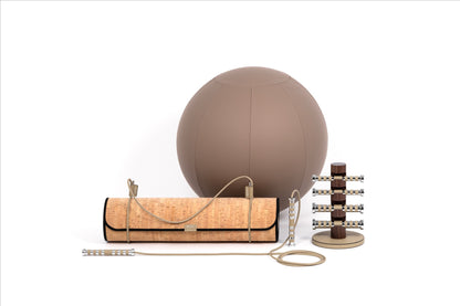 Pinetti Fitball | Leather-Covered Gym Ball: Removable calf leather cover for elegant home fitness and wellness décor | Wellness / Fitness Accessories | 2Jour Concierge, your luxury lifestyle shop | luxury interiors, refined living, elegant gym equipment, boutique hotels, spa décor, yacht décor, office décor, hospitality décor