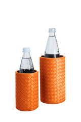 Noli Handwoven Leather-Covered Bottle Holder