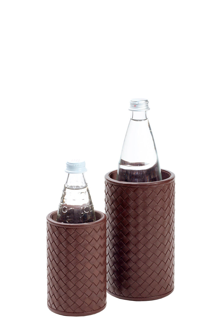 Noli Bottle Holder by Riviere | Available in handwoven or quilted herringbone leather | Barware and Bottle Holders | 2Jour Concierge, your luxury lifestyle shop