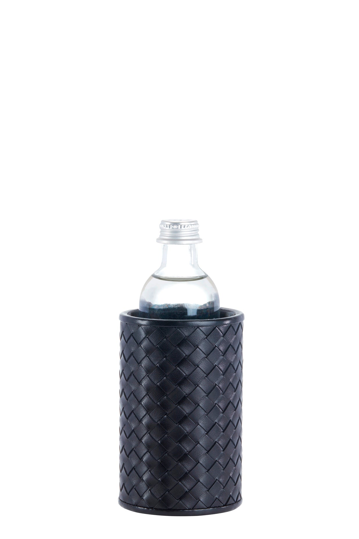 Noli Bottle Holder by Riviere | Available in handwoven or quilted herringbone leather | Barware and Bottle Holders | 2Jour Concierge, your luxury lifestyle shop