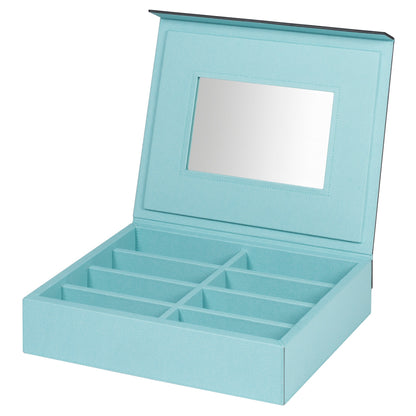 Giobagnara | Glasses Box: Leather-covered storage case with mirror and six compartments | Jewels + Accessories / Glasses & Jewelry Trays + Boxes | 2Jour Concierge, your luxury lifestyle shop | refined dressing tables, personal wardrobes, and curated eyewear displays