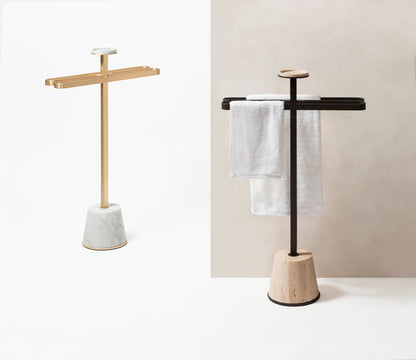 Philippe Metal Towel Rack with Marble Inserts