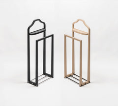 Amedeo Leather-Covered Wood Clothes Valet