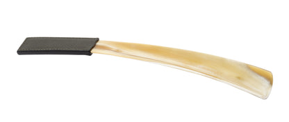 Giobagnara Corno shoehorn | Made from authentic buffalo horn with a luxurious leather handle | Each piece is unique due to natural variations in the horn | Comes with elegant suede packaging | A refined accessory for elevated daily use | Home accessories | 2Jour Concierge, your luxury lifestyle shop