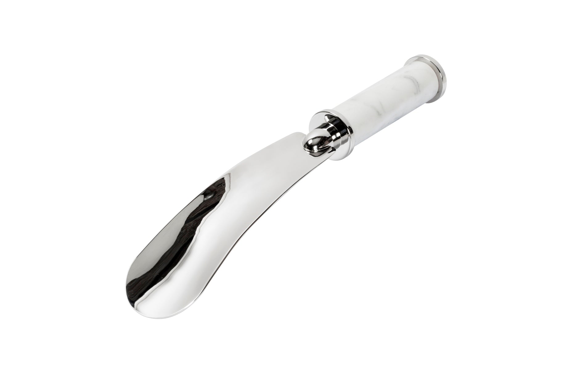 Giobagnara Icaro Marble shoehorn | Metal structure available in various finishes with an elegant marble grip | A sophisticated blend of natural stone and modern design | Perfect for adding style to daily routines | Home accessories | 2Jour Concierge, your luxury lifestyle shop