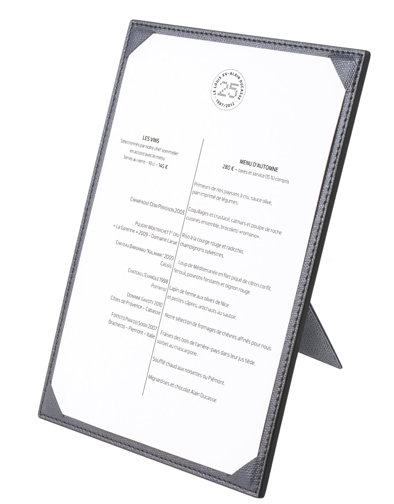 Tavola Leather-Covered Stand Menu Holder