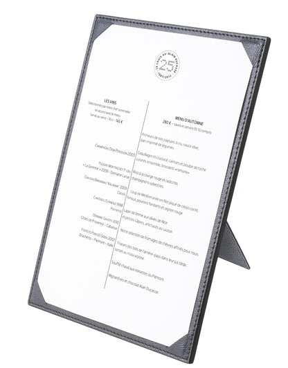 Tavola Leather-Covered Stand Menu Holder