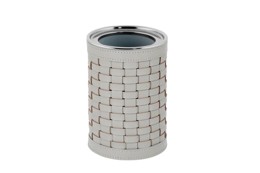 Riviere Barcellona Bottle Cooler | Stainless Steel Thermic Bottle Cooler | Covered with Woven Leather | Perfect for Yacht Decor | Available at 2Jour Concierge, #1 luxury high-end gift & lifestyle shop