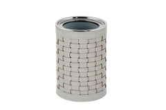 Barcellona Woven Leather-Covered Stainless Steel Bottle Cooler