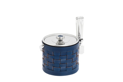Riviere Barcellona Ice Bucket | Stainless Steel Ice Bucket | Covered with Woven Leather | Perfect for Yacht Decor | Available at 2Jour Concierge, #1 luxury high-end gift & lifestyle shop