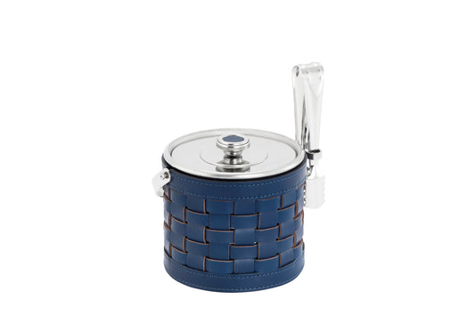 Riviere Barcellona Ice Bucket | Stainless Steel Ice Bucket | Covered with Woven Leather | Perfect for Yacht Decor | Available at 2Jour Concierge, #1 luxury high-end gift & lifestyle shop