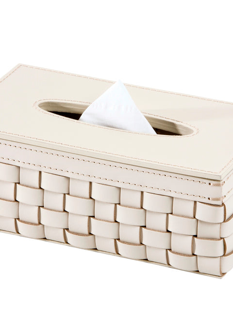 Riviere Barcellona Woven Leather Tissue Holder | Tissue Box Cover | Elegant Woven Leather Design | Perfect for Yacht Decor | Explore a Range of Luxury Home Accessories at 2Jour Concierge, #1 luxury high-end gift & lifestyle shop
