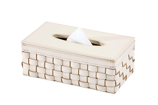 Riviere Barcellona Woven Leather Tissue Holder | Tissue Box Cover | Elegant Woven Leather Design | Perfect for Yacht Decor | Explore a Range of Luxury Home Accessories at 2Jour Concierge, #1 luxury high-end gift & lifestyle shop