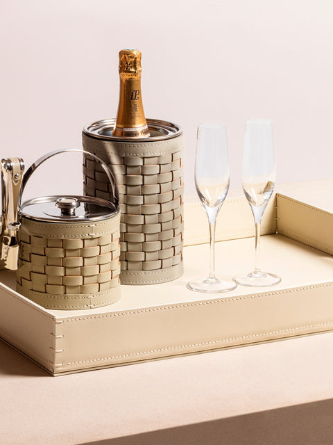 Rivière Barcellona Tray Rectangular | Large tray with handles, crafted with smooth outdoor leather | Home Decor and Serveware | 2Jour Concierge, your luxury lifestyle shop