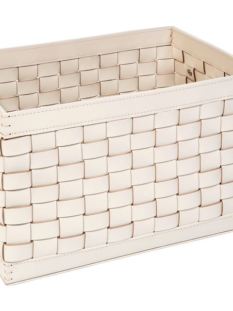 Riviere Barcellona Storage Basket with Handles – Rectangular High | Handwoven in premium leather and finished with practical leather side handles | Offered in small and large sizes, with optional internal dividers (6 or 8 compartments) for organized storage | Perfect for storing towels, shoes, accessories, or daily essentials in style | Designed for use in refined interiors, yachts, or outdoor spaces in Riviere’s exclusive finishes | Home accessories & leather goods | 2Jour Concierge, your luxury lifestyle 