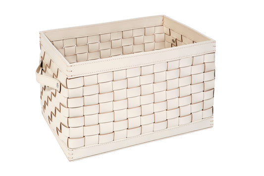 Riviere Barcellona Storage Basket with Handles – Rectangular High | Handwoven in premium leather and finished with practical leather side handles | Offered in small and large sizes, with optional internal dividers (6 or 8 compartments) for organized storage | Perfect for storing towels, shoes, accessories, or daily essentials in style | Designed for use in refined interiors, yachts, or outdoor spaces in Riviere’s exclusive finishes | Home accessories & leather goods | 2Jour Concierge, your luxury lifestyle 