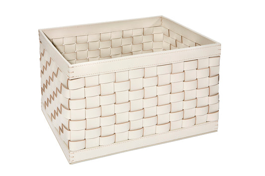 Riviere Barcellona Storage Basket – Rectangular High | Handwoven in luxurious leather, this elegant storage basket offers refined utility for a variety of spaces | Available in small and large sizes, with optional internal dividers (6 or 8 compartments) for organized storage | Ideal for storing accessories, linens, or everyday essentials with elevated style | A perfect solution for sophisticated homes, yachts, or boutique hospitality settings | Home accessories & leather goods | 2Jour Concierge, your luxury