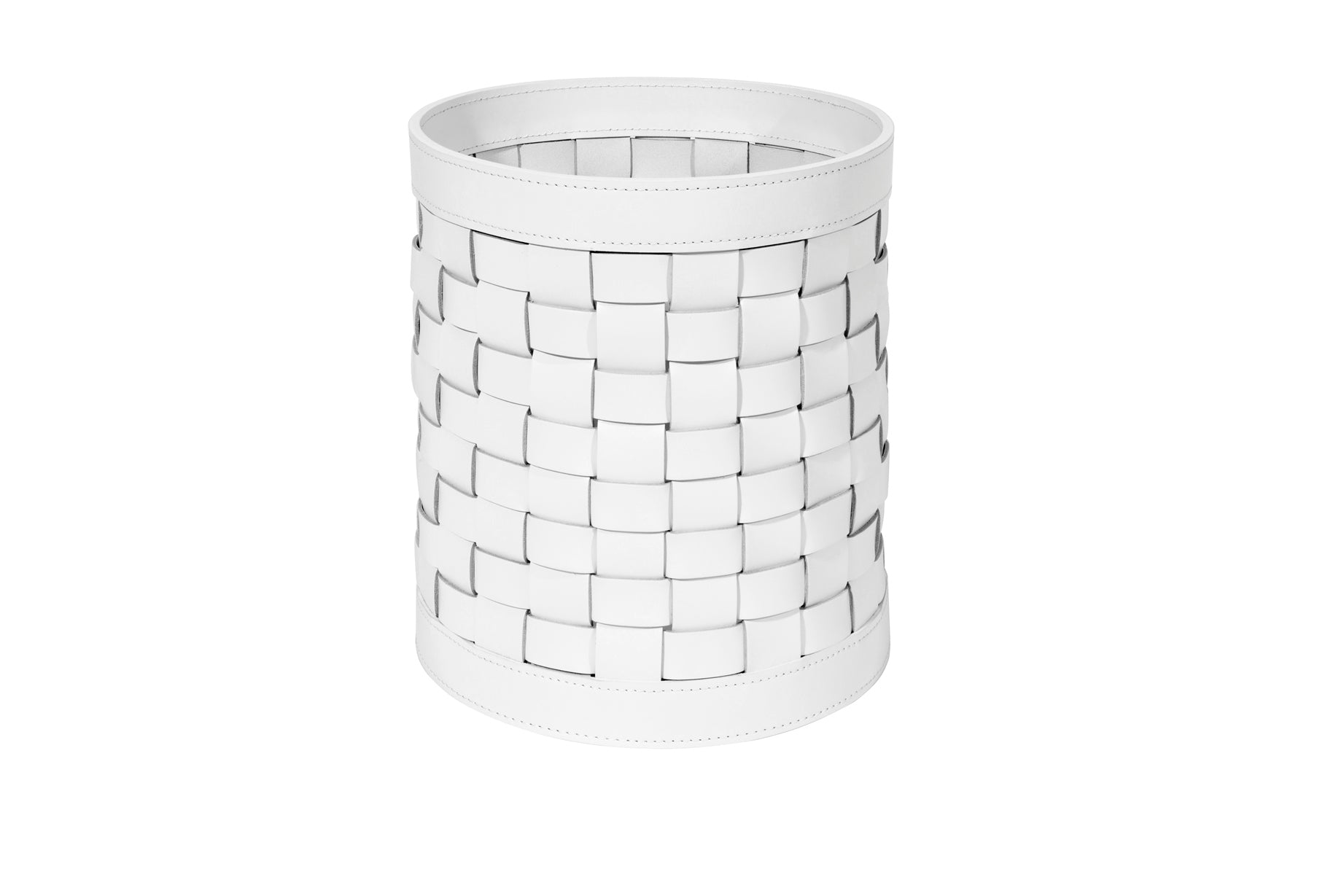 Barcellona Storage Basket Round by Riviere | Woven leather | Available with or without lid | Available with or without acrylic lining | Home Decor and Storage Baskets | 2Jour Concierge, your luxury lifestyle shop