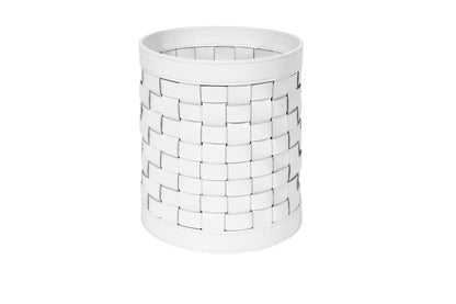 Barcellona Storage Basket Round by Riviere | Woven leather | Available with or without lid | Available with or without acrylic lining | Home Decor and Storage Baskets | 2Jour Concierge, your luxury lifestyle shop