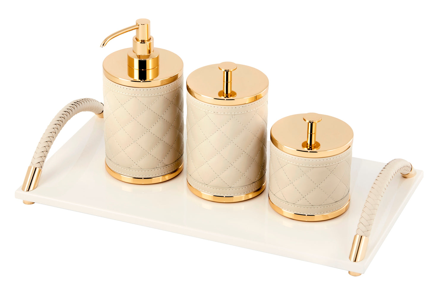 Riviere Dalia Lacquer Rectangular Tray | Lacquered Tray | Handwoven Leather Curved Handles | Chrome or Gold Details | Elegant Home Decor Addition | Find Luxury Home Accessories at 2Jour Concierge, #1 luxury high-end gift & lifestyle shop