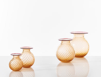 Balloton Fiori Vase by Venini | Expands the Balloton collection to accommodate larger floral compositions, featuring a unique artisanal process that recreates the matelassé effect in glass | Made of Murano glass | Home Decor Vases | 2Jour Concierge, your luxury lifestyle shop