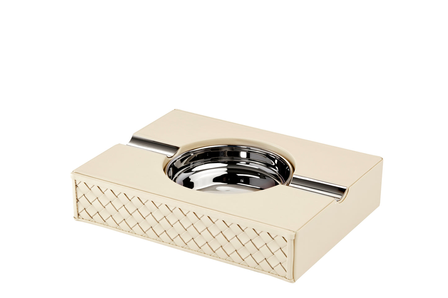 Zeno Handwoven Leather-Covered Cigar Ashtray | Elegant Design with Handwoven Leather Cover | Perfect for Enjoying Cigars in Style | Explore a Range of Luxury Cigar Accessories at 2Jour Concierge, #1 luxury high-end gift & lifestyle shop