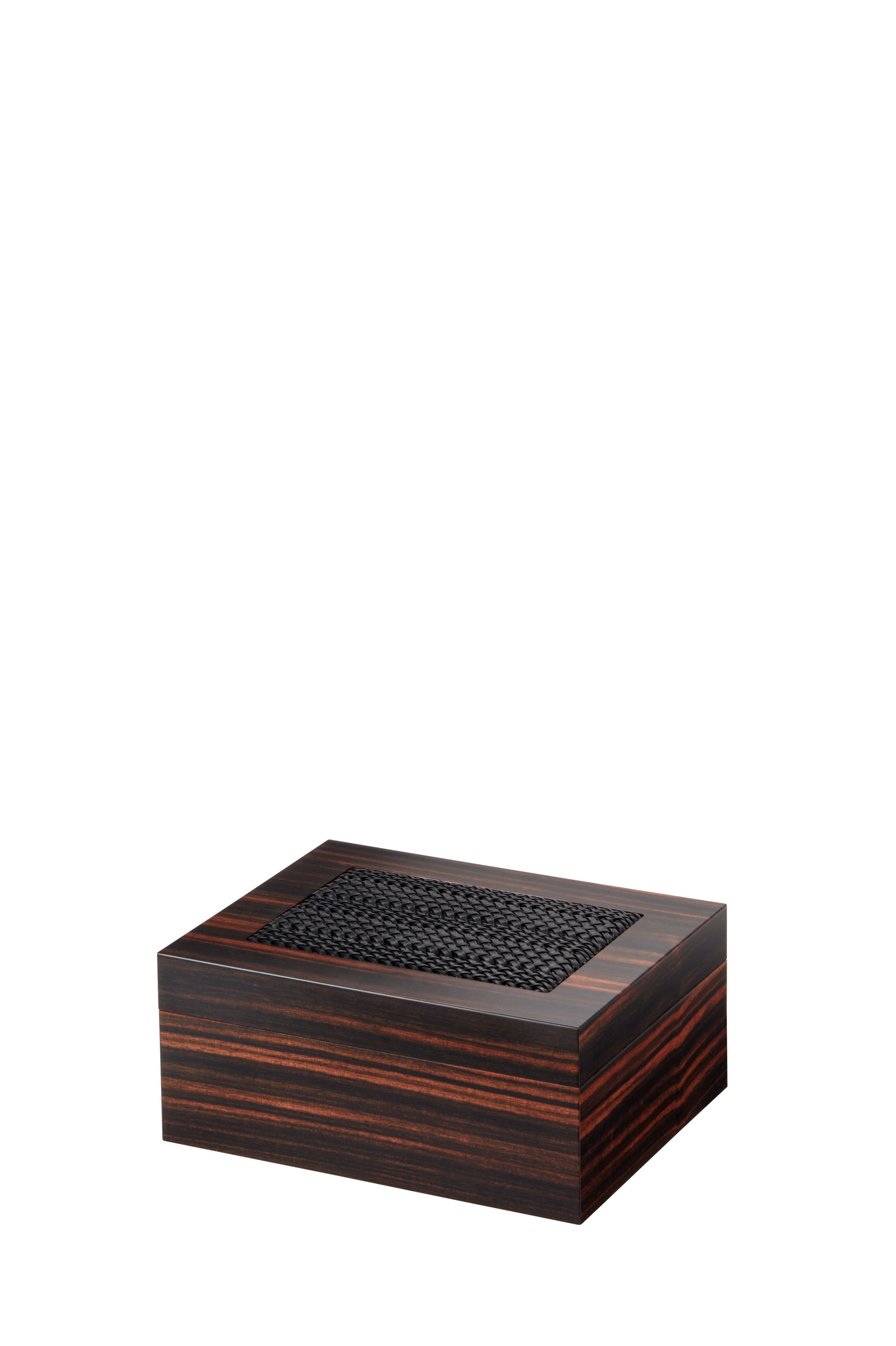 Riviere Rieti Macassar Ebony Cigar Humidor | Elegant Humidor Crafted from Macassar Ebony | Hand-Braided Leather Inlay for Stylish Detailing | Cedar Wood Lining for Optimal Preservation | Explore a Range of Luxury Cigar Accessories at 2Jour Concierge, #1 luxury high-end gift & lifestyle shop