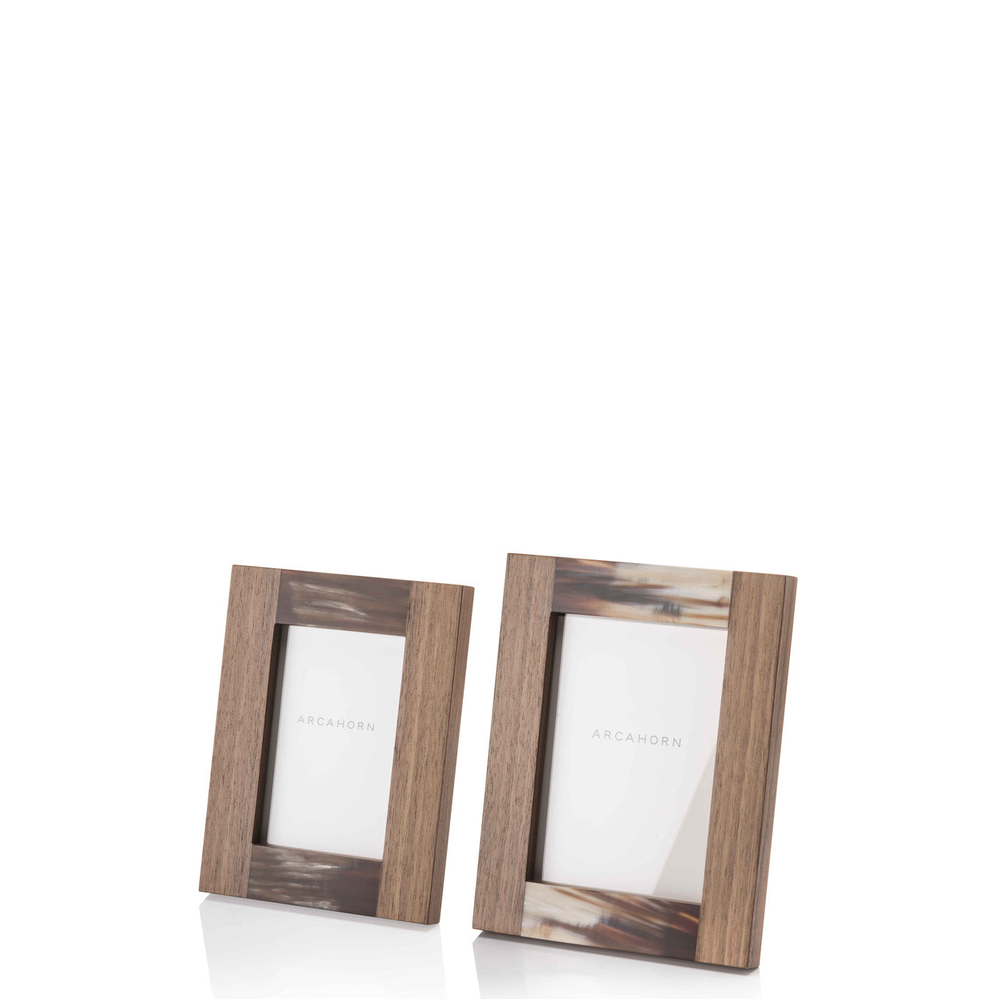 Medea Picture Frame: Matte Horn and Canaletto Walnut Veneer