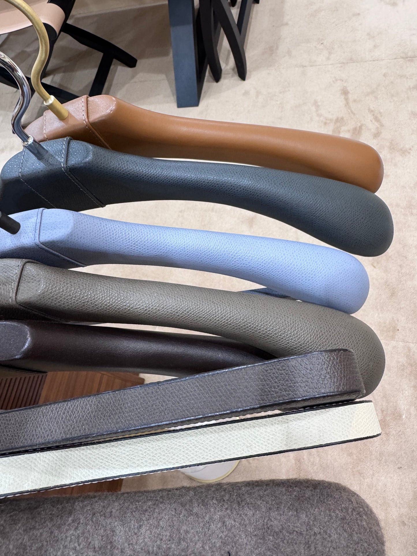 Scott Leather-Covered Wood Flat Hanger