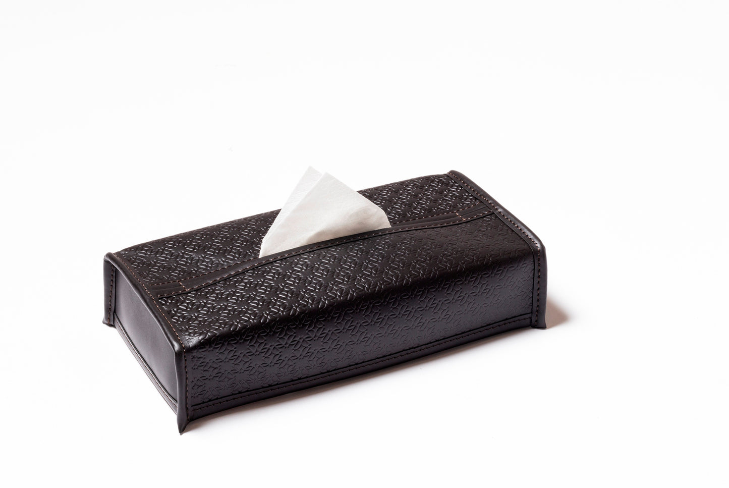 Giobagnara x Elie Saab Monogram Tissue Holder | Leather tissue box cover featuring the Elie Saab Monogram pattern | Available in rectangular and square shapes | Home Accessories | 2Jour Concierge, your luxury lifestyle shop