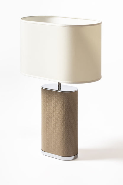 x Elie Saab Monogram Table Lamp w Leather Inserts