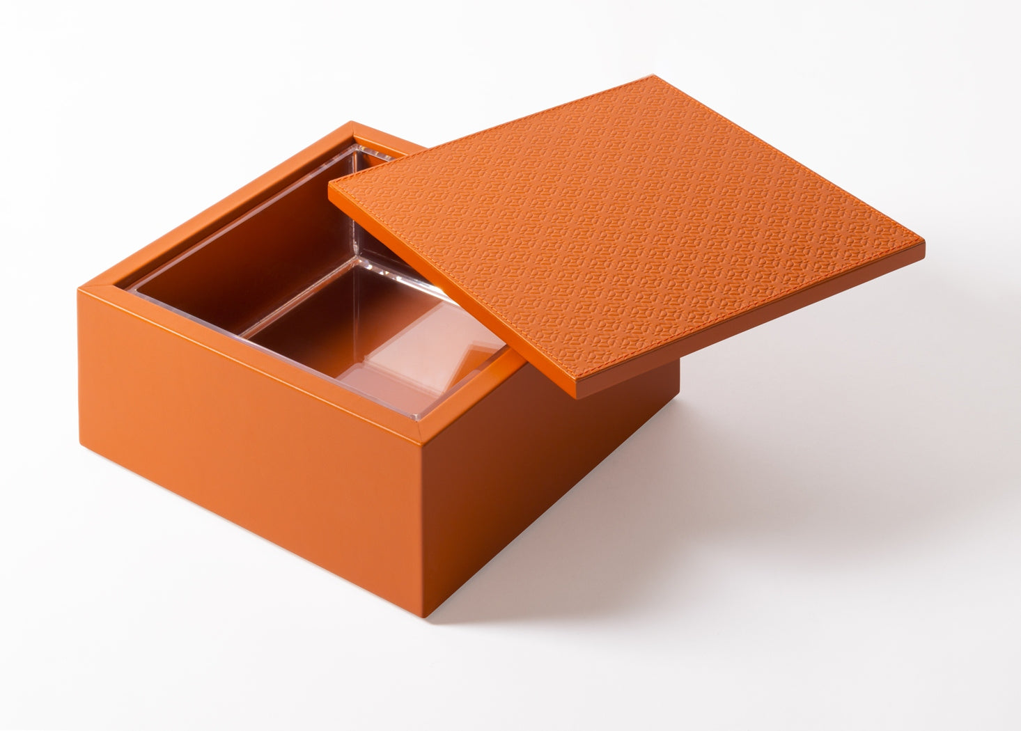 Giobagnara x Elie Saab Monogram Biscuit Box | Leather box with Elie Saab Monogram pattern on the lid | Includes an acrylic removable inner container for easy cleaning | Stylish and practical for storing biscuits or snacks | Home Decor and Accessories | 2Jour Concierge, your luxury lifestyle shop