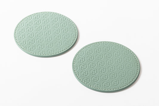 x Elie Saab Padded Leather Monogram Coasters (Set of 2)
