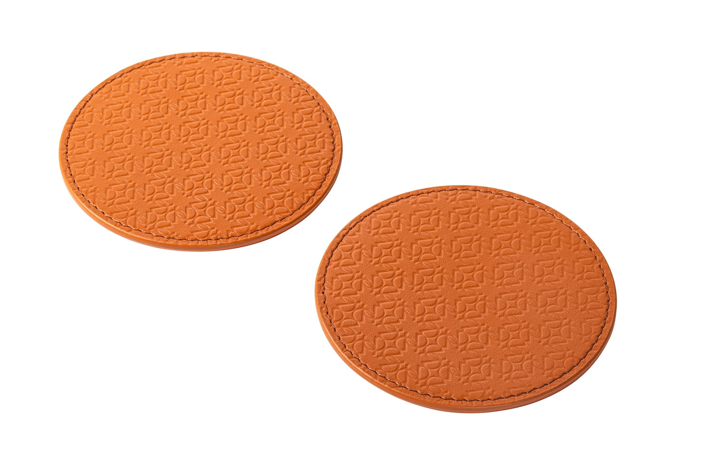 Giobagnara x Elie Saab Monogram Coasters (Set of 2) | Made of padded leather featuring the Elie Saab Monogram pattern | Elegant and stylish design | Perfect for protecting surfaces while adding a touch of luxury | Home Decor and Serveware | 2Jour Concierge, your luxury lifestyle shop