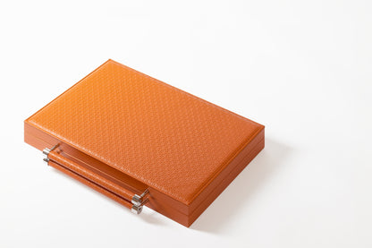 x Elie Saab Monogram Leather-Covered Backgammon Case w Handles