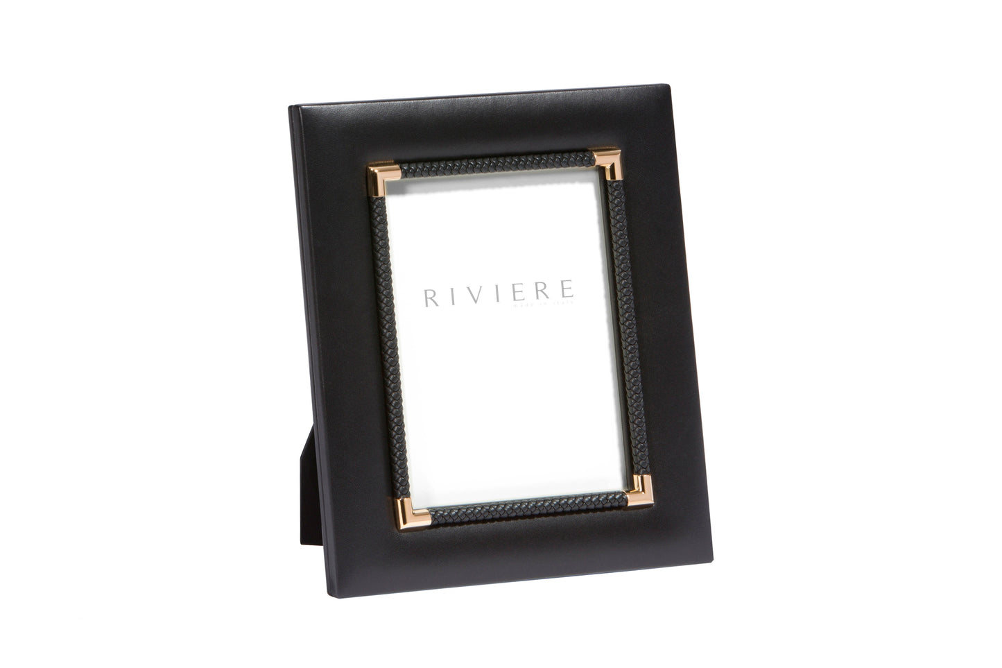 Riviere Thea #1 Leather Picture Frame With Metal Details | Luxurious Leather Frame Design | Inner Braided Trim for Added Detail | Chrome or Gold Metal Details for a Touch of Elegance | Explore a Range of Luxury Home Accessories at 2Jour Concierge, #1 luxury high-end gift & lifestyle shop
