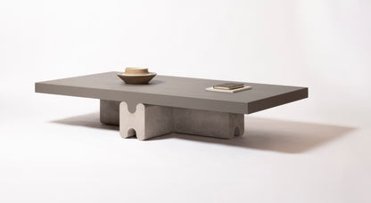 × Francesco Balzano Ossicle Leather Coffee Table With Suede Legs