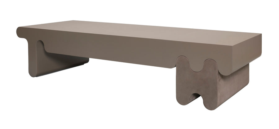 × Francesco Balzano Ossicle Leather Coffee Table and Suede Legs