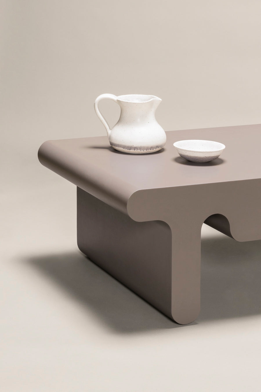 × Francesco Balzano Ossicle Leather Coffee Table and Suede Legs