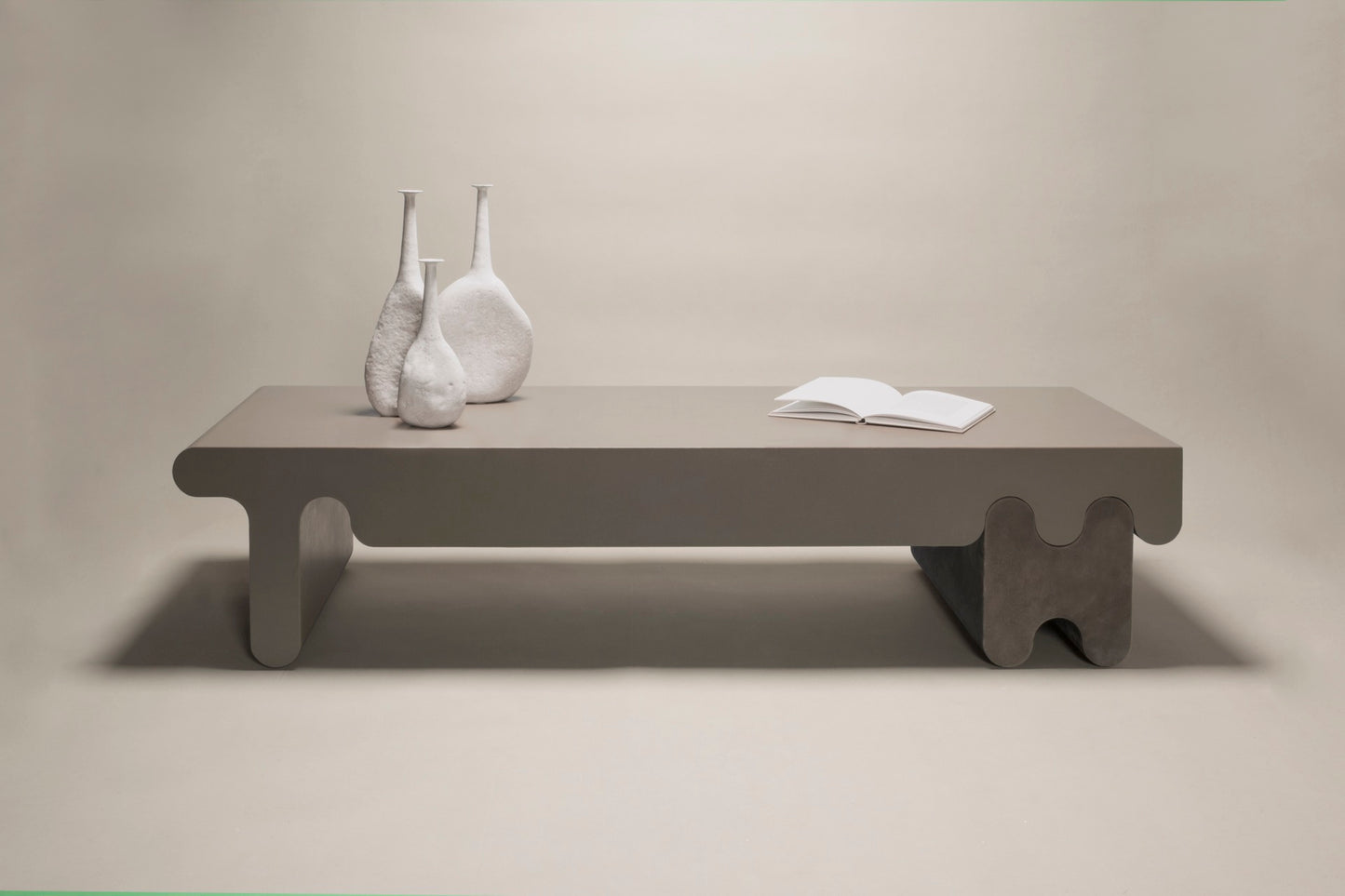 × Francesco Balzano Ossicle Leather Coffee Table and Suede Legs