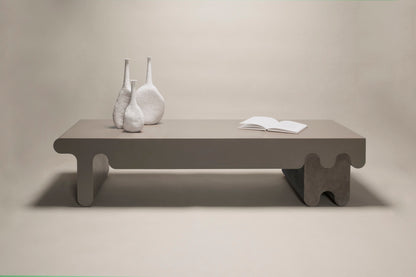 × Francesco Balzano Ossicle Leather Coffee Table and Suede Legs
