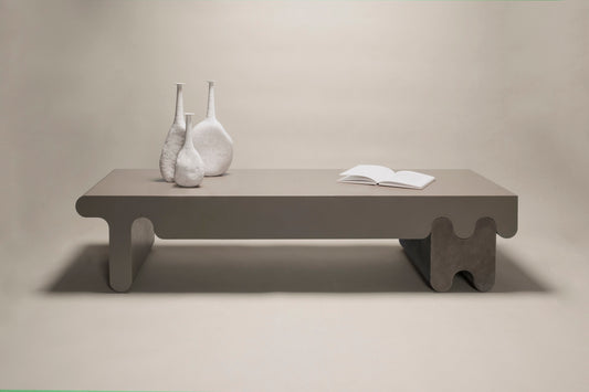 × Francesco Balzano Ossicle Leather Coffee Table and Suede Legs