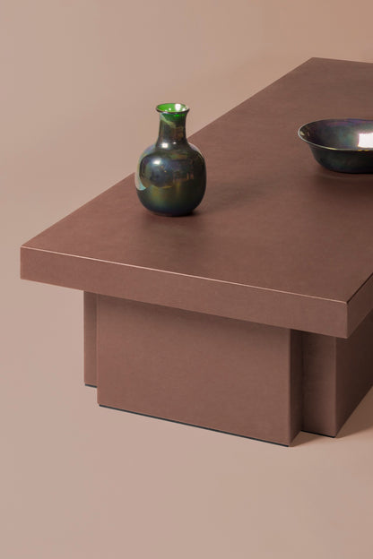 × Francesco Balzano Assoluto Leather-Covered Wood Coffee Table