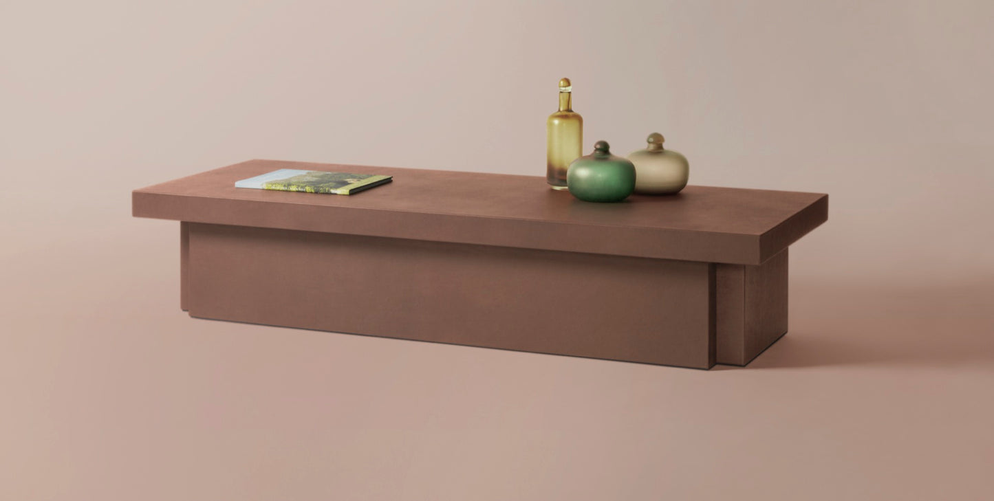 × Francesco Balzano Assoluto Leather-Covered Wood Coffee Table