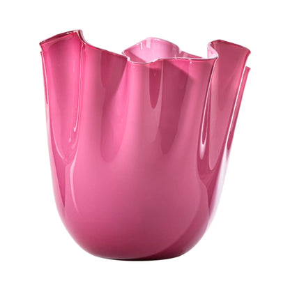Fazzoletto Murano Glass Vase Magenta