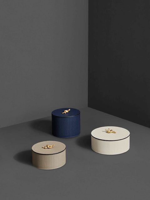 Thalia Trinket Box by Pinetti | Handmade in leather | Metal decorative element plated in 24k gold or silver polished | Home Decor Accessories | 2Jour Concierge, your luxury lifestyle shop