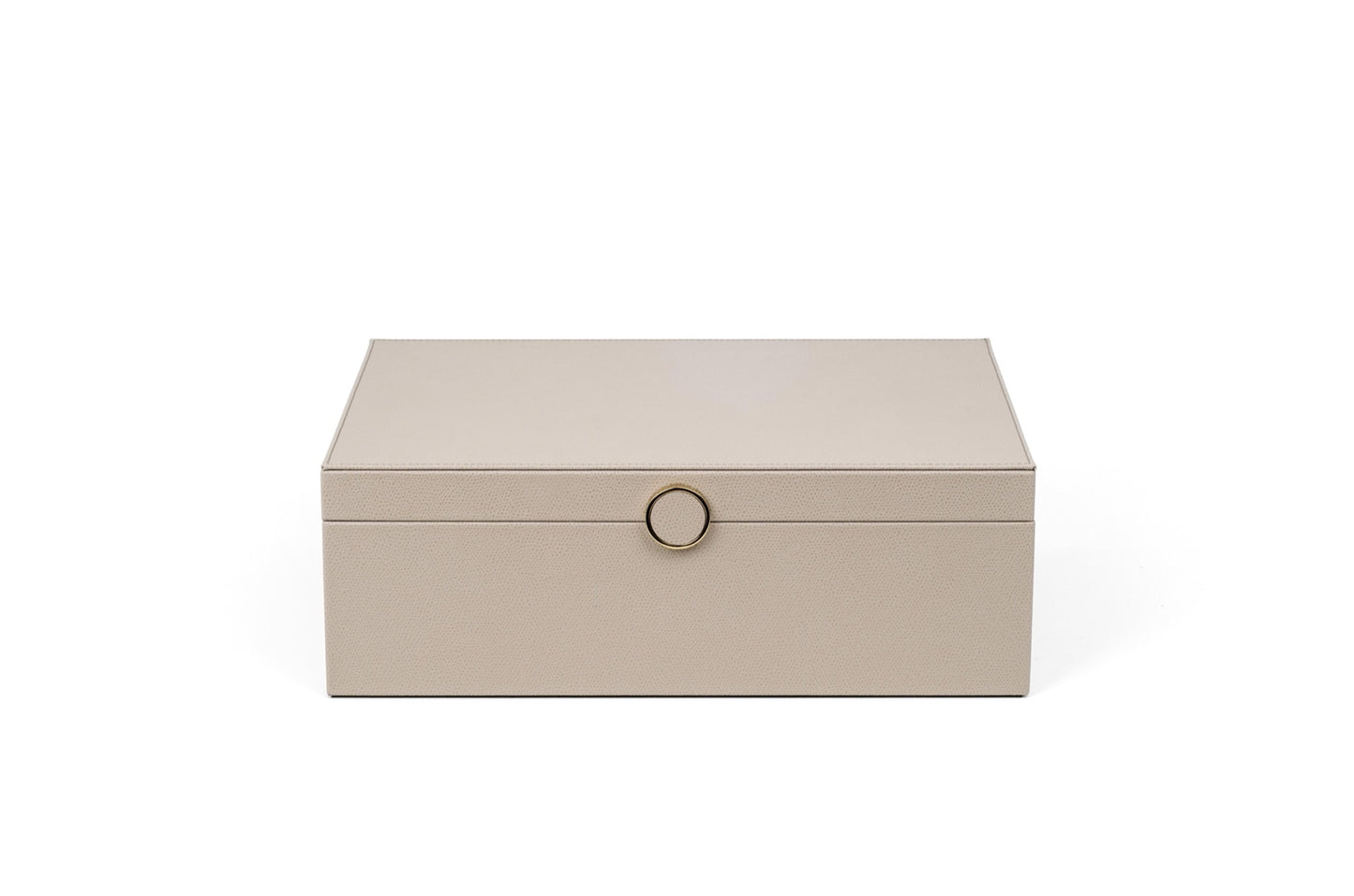 Prestige Leather-Covered Wood Jewellery Box with Suede Lining