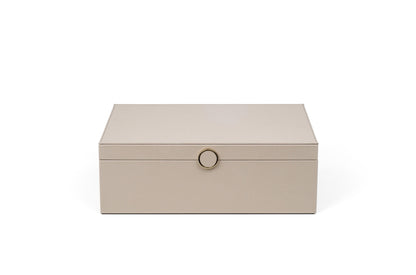 Prestige Leather-Covered Wood Jewellery Box with Suede Lining